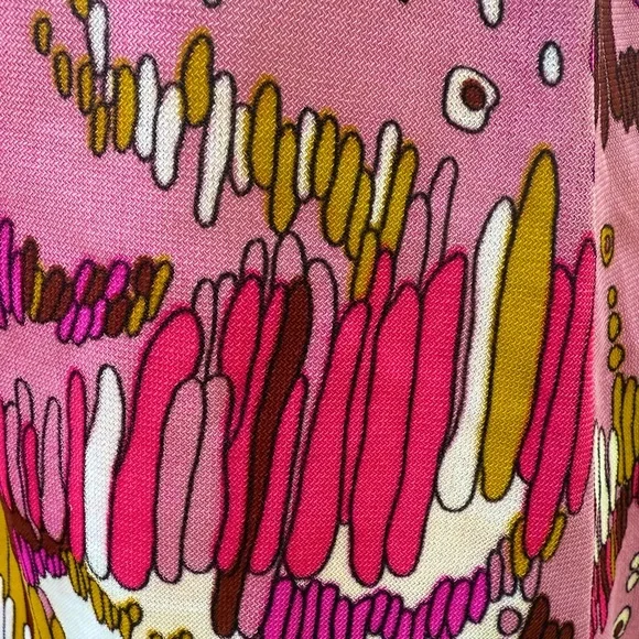 Vintage Pink and Brown 1960’s Mini Dress - Picture 5 of 7